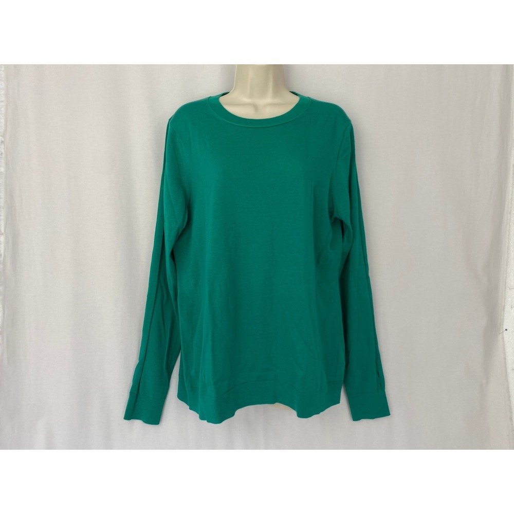 Banana Republic Merino Wool Sweater Womens XL Kelly Green Crewneck Preppy